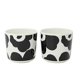 Marimekko Unikko C.Cup 2Dl W/Out H 2 Pieces; 7 x 7.5 - White, Black