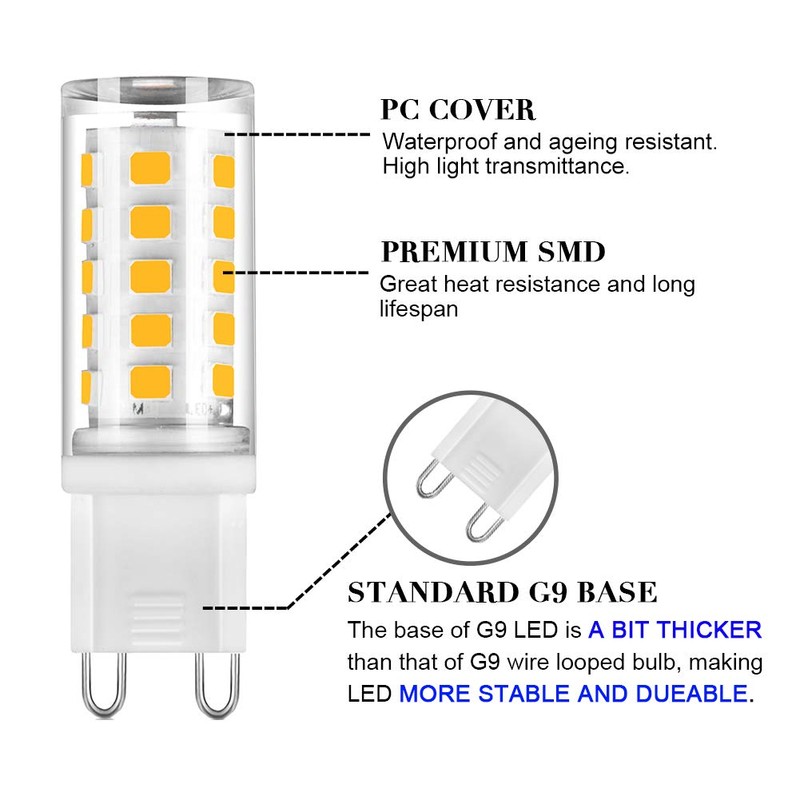 SumVibe G9 LED Bulb 4W, 40W G9 Halogen Bulb Replacement,