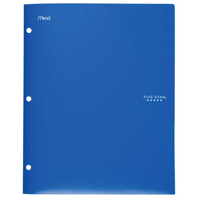 Five Star 2 Pocket Folder, Stay-Put Folder, Plastic, Folders with