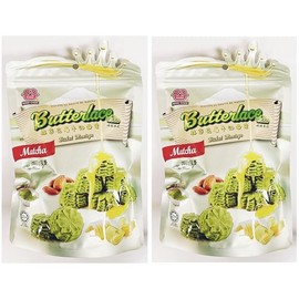 Butterlace Matcha Butter Cookies, Almond Flavored,4.23Oz,2 Pack 抹茶花卷牛油曲奇