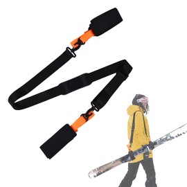 Ski Strap and Pole Carrier, Adjustable Ski Carrier Straps Cushioned Shoulder Sling for Downhill Skiing Accessories for Adults Teens Skiing Snowboarding Winter Outdoor Activities