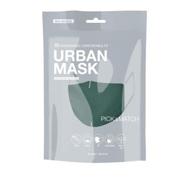Basic Sense 100% Cotton Washable Reusable Skin Friendly Plain Face Coverings Masks (Dark Green)
