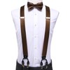 Hi-Tie Men Suspender Bowtie Set Suspenders Pre-tied Bow Tie Pocket