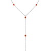 Carnelian Dainty Y Necklace in Stainless Steel