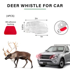 KVAEY 4 PCS Deer Whistles for Car, Automotive Deer Warning Whistle Devices, Animal Warning Devices to Avoids Collision, Universal Animal Alert Accessories (White)
