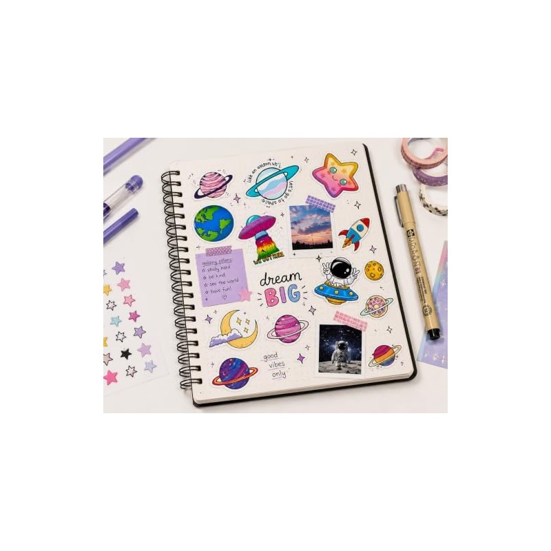 50 Piezas Pegatinas de Planeta y Astronauta, Calcomanías de Dibujos