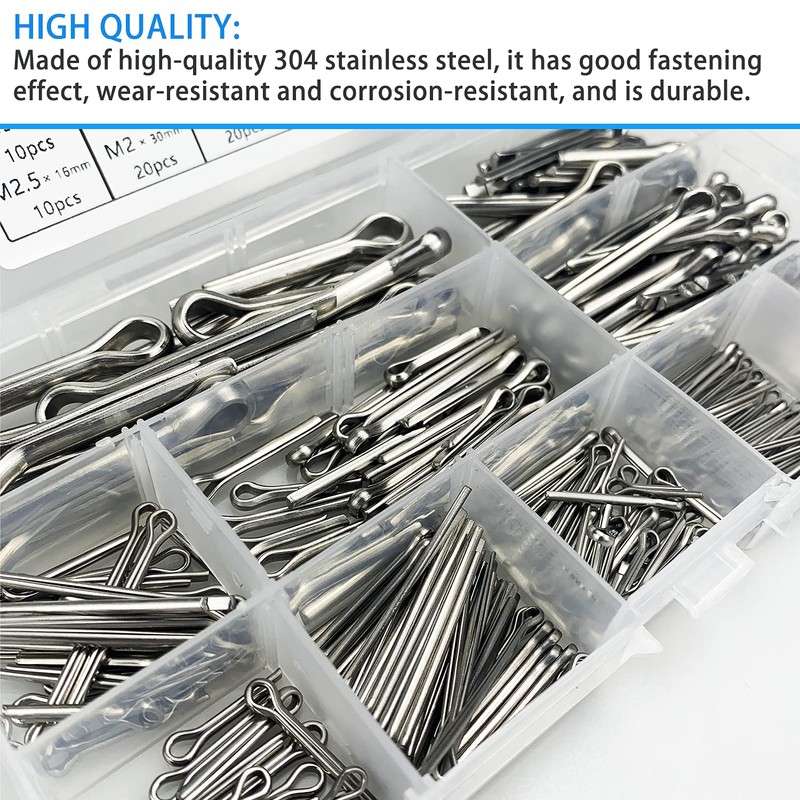 290Pcs Stainless Steel Split Pins Split Cotter Pin Cotter Pin