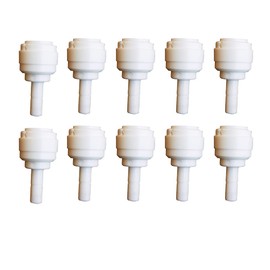 Malida Tube Fitting Stem Straight Connector,3/8" Tube OD x 1/4" Stem OD Straight Push to Connect Plastic Quick Fittings for RODI System. (3/8" Tube OD x 1/4" Stem OD)