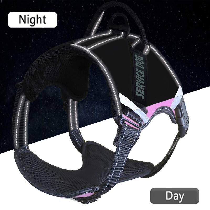 LMOBXEVL Service Dog Harness,No-Pull Dog Harness with Handle Adjustable Reflective