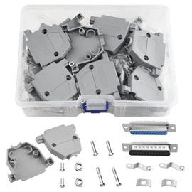 WMYCONGCONG 10pcs DB25 25 Pin Female Connector Male to Female Jack RS232 Port D-Sub Solder Type Connector Plastic with Cover (5pcs Male+5pcs Female)