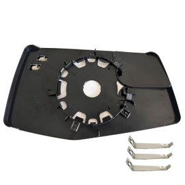 Driver Side Heated Mirror Glass Compatible with 2019-2024 GMC Sierra 1500 Chevy Sliverado 1500 Left Side Heated Mirror Glass Heated with Rear Holder