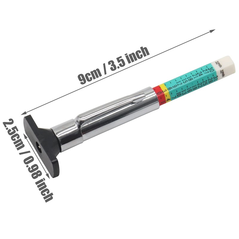 Tire Tread Depth Gauge WorthPlanet 2 PCS Two-Sided Color Coded
