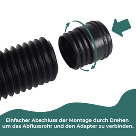 BKITC Gutter Flexible Downpipe Extension, Round Extension for Downpipe 80/100 mm, Rain Gutter Downpipe Drain Extension Set, Downpipe Extension from 47 to 150 cm (Black, 1 Piece)