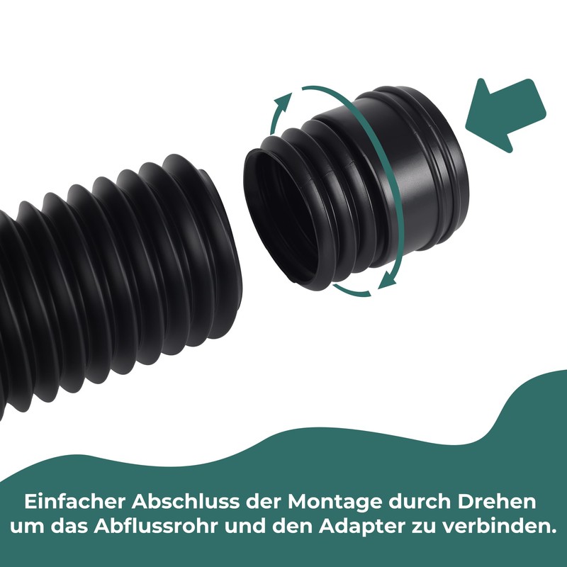 BKITC Gutter Flexible Downpipe Extension, Round Extension for Downpipe 80/100