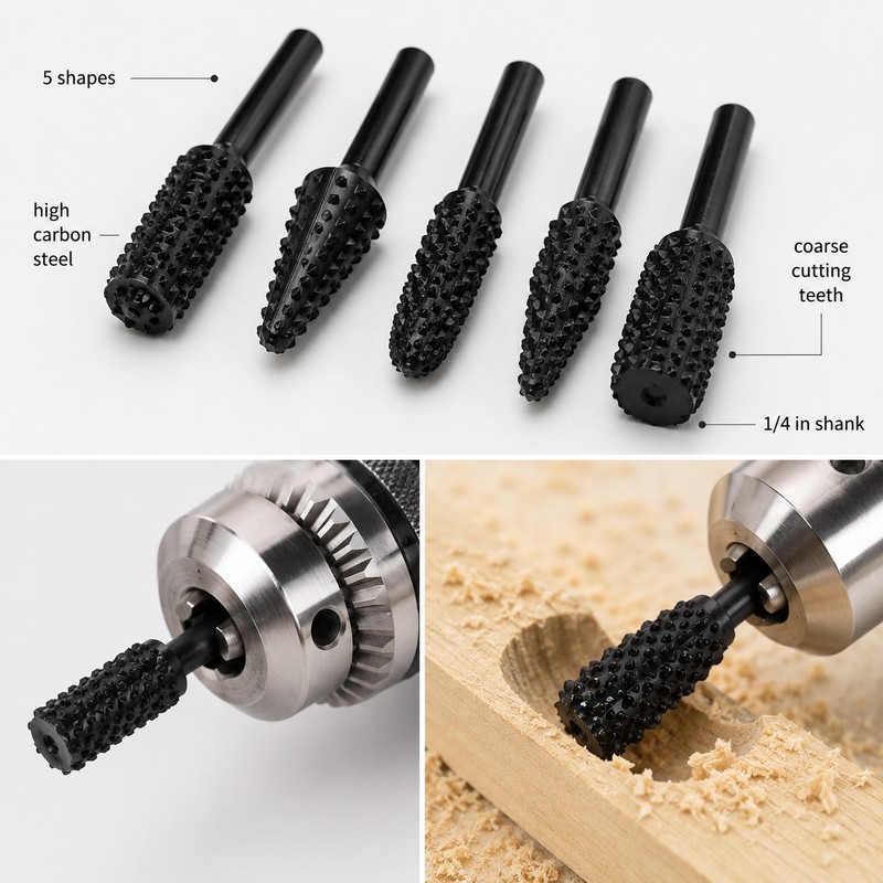 5-Piece Wood Carving Drill Bit Set for DIY Projects –
