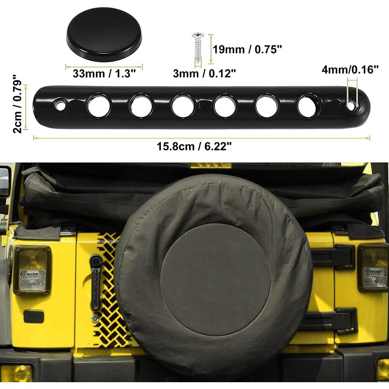 MACHSWON 3pcs Door Handle Cover for Jeep Wrangler 2 Door