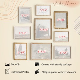 Botanical Prints French Decor - French Country Artwork Flower Wall Decor Vintage Art Moody Decor, French Botanical Art Prints, Cottagecore Bedroom Decor, Botanical Print Sets 9 (8x10 IN UNFRAMED)