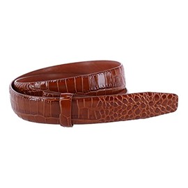 Trafalgar Men's Gator Embossed 30mm Compression Belt Strap, 40, Chestnut