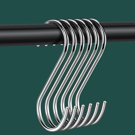 AMZFULY 40 Pcs S Hooks for Hanging,3.5 inch S Shaped Hooks for Kitchenware Pots Work Shop Utensils Clothes Bags Bathroom Towels Garden Plants