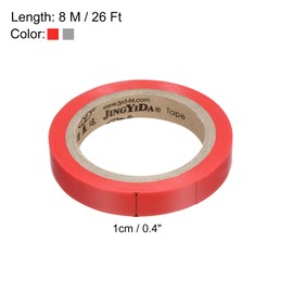 PATIKIL 26Ft Grip Finishing Tape, 2 Pack PVC Racquet Finishing Tapes Racket Accessories Sticky Seal for Tennis Badminton, Red/Grey