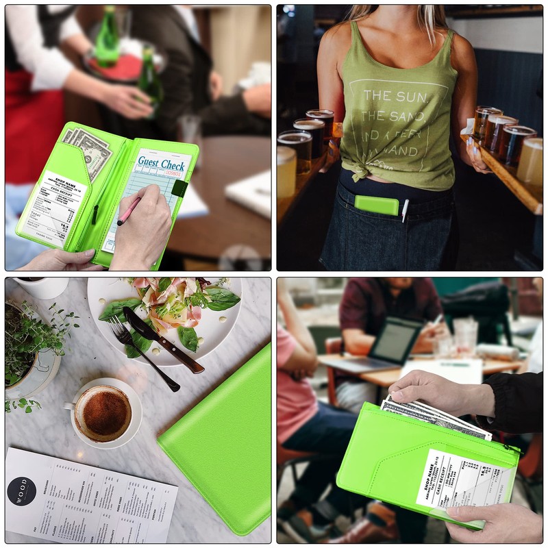 BVYA Server Book for Waitress, 5x9 Inch Server Book with