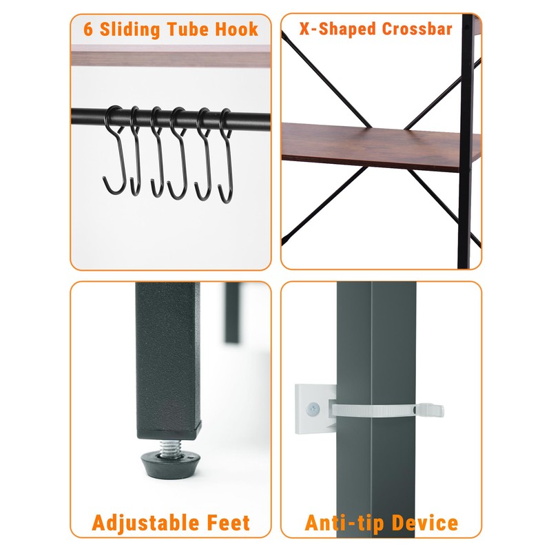 yoopin 4 Tier Bakers Rack with Power Outlets, Microwave Stand