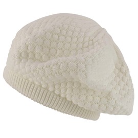 Armycrew Deep Crown Knitted Big Skull Rasta RGY Beanie Hat Fits Up to 2XL - White