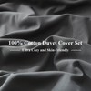 RSNIRCH Cotton Single Duvet Cover Dark Grey Silver Grey Soft