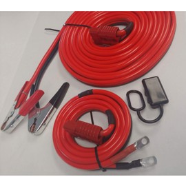 1GA 32FT Permanent Installation kit Jumper Battery Cables with QUICK-CONNECT Plug 32Ft Booster Jump-Start