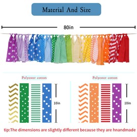 Rainbow Background Banner for Party Decor - Colorful Striped Garland Fabric, Birthday Party Banner, Photo Booth Photo Props, Rainbow Decoration (Rainbow Background High Chair Banner)