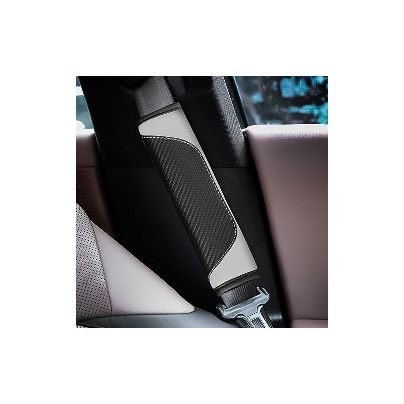 AUCELI Carbon Fiber Seat Belt Shoulder Strap Covers - 2