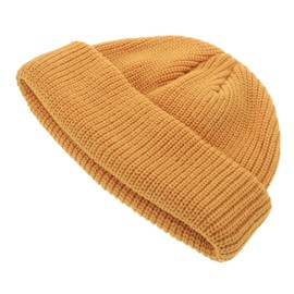 FRCOLOR Warm Knitted Beanie Hat for Men and Women Cozy Unisex Cap with Rolled Edge Essential Outdoor Gear for Cold Days Soft Vintage Knit Beanie Hat Orange