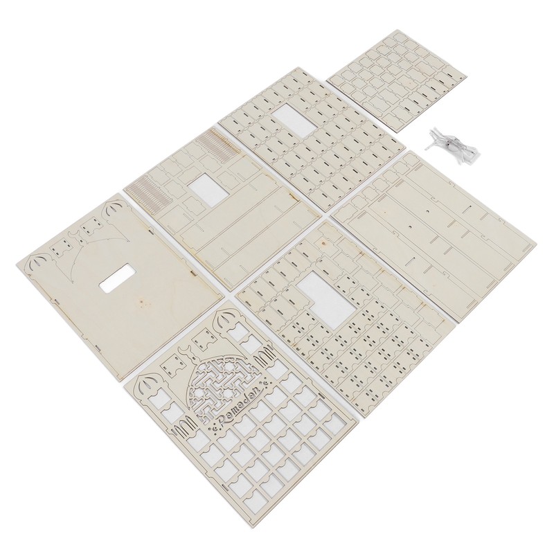 Wooden Ramadan Calendar 30 Storage Drawers LED Light Decorative DIY