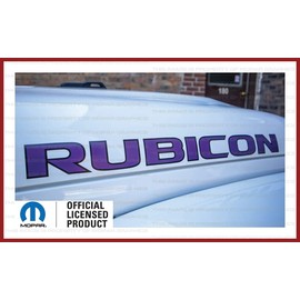 Decal Mods Rubicon Hood Graphic Vinyl Decal fits Jeep Wrangler JK (2007-2018) Purple w/Black Outline FPURBO (Set of 2) | FJ1Z0