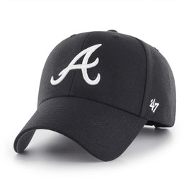 '47 Atlanta Braves MVP Adjustable Black Hat, One Size, Black, One size