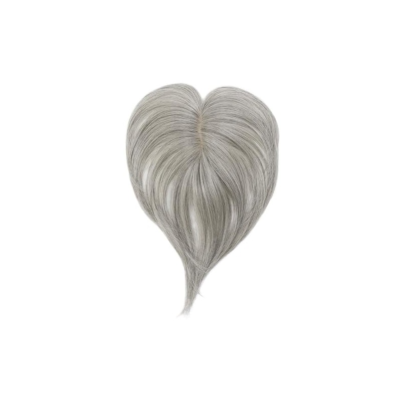Gray Hair Concealing Wig Parting Type Light Gray Hair