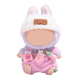 Cute Plush Doll Outfit Set, Pink Overall with White Hat,no Doll