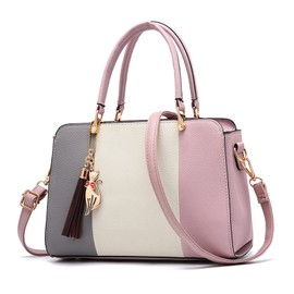 FANDARE Elegant Handbags with Pendant Women Purse Shoulder Top Handle Bags Waterproof for Commute Shopping Travel Office Crossbody Bag Light Pink