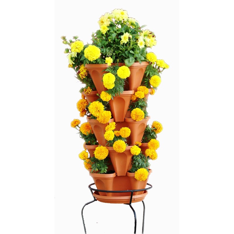 Mr. Stacky TC-1 Planter, Terra Cotta