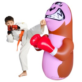 120cm Punching Bag for Kid,Pedestal Boxing Bag for Kids,Inflatable dummy, Animal punching bag, De-Stress Boxing Bag for Kids,Inflatable orangutan.