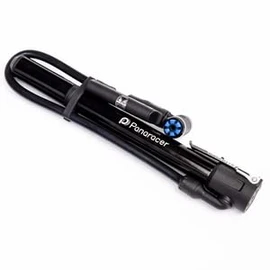 Panaracer BMP-24AEZ-B High Pressure Compatible, One-Touch Mini Floor Pump with Gauge, Compatible with Presta and Schrader Valves, Frame Mounting Bracket, Black, Approx. 10.2 inches (26 cm)