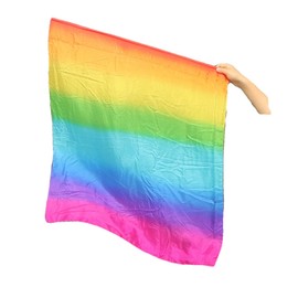 Winged Sirenny 33" Youth Silk Flex Flags for Christian Priase Dance, Church Prophetic Adoration Banner (multi-colored)