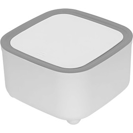 Trade One Tabletop Trash Can, White, Approx. 6.4 x 6.3 x 3.7 inches (16.3 x 16.0 x 9.5 cm), With Lid, One-Touch Office, Desk, Compact, Simple