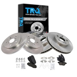 Front and Rear Brake Pad & Rotor Kit Brake Pads Brake Rotor Ceramic Compatible with 2011-2013 Lexus CT200h 2010-2011 Toyota Prius 2012-2015 Prius Plug-In
