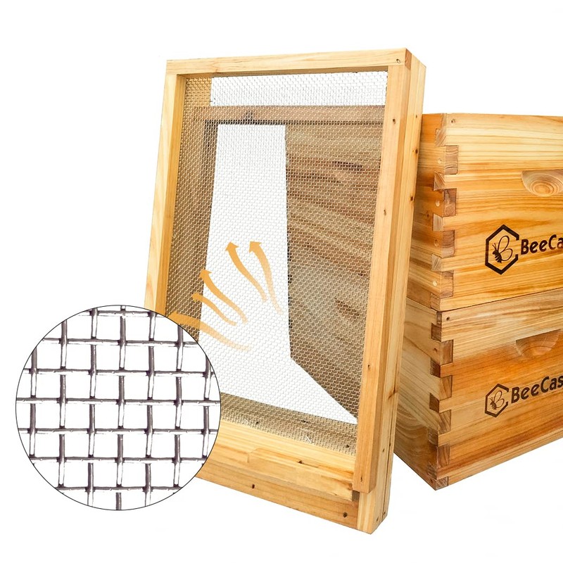 BeeCastle Beehive Screened Bottom Board Dipped in Beeswax,Screened Bottom Board