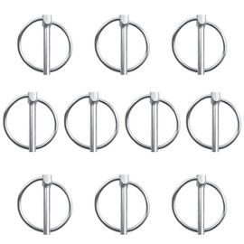 INCREWAY Lynch Pin, 10PCS Durable Metal Trailer Lock Pin Round Lynch Retaining Pin Lock Pin Fastener for Truck, Farm, Lawn, Silver, Diameter 4.5mm