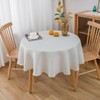 NLMUVW White Round Linen Tablecloth 48 Inch, Rustic Textured Table