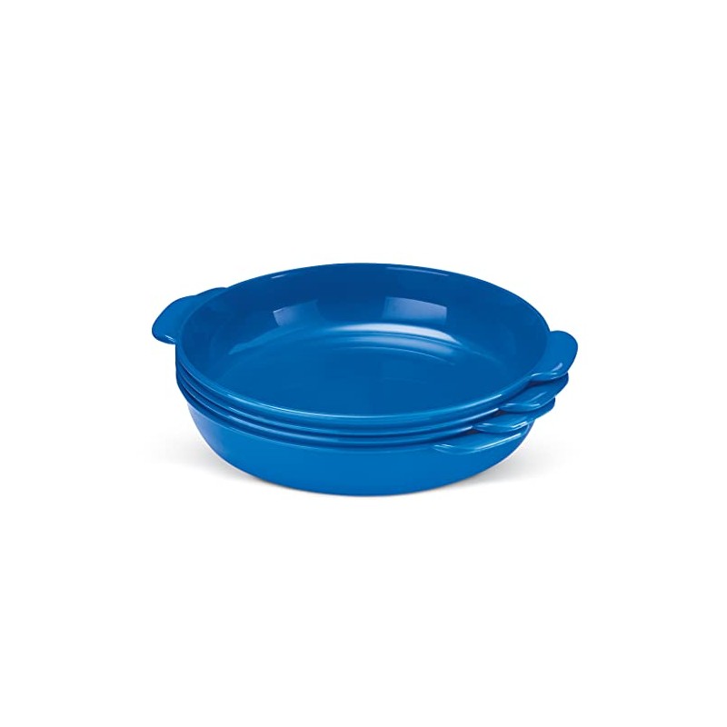 Collections Etc Stackable Plastic Microwave Plates - Set of 4