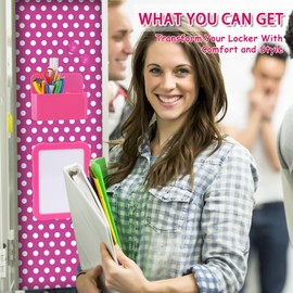 fethwoin 20 Pcs Locker Organizer and Decorating Kit Includes Adjustable Locker Shelf, Wallpaper, Magnetic Whiteboard & Mirror, Marker & Rug, Locker Accessories for Girls Back to School Supplies