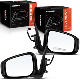 A-Premium Pair (2) Driver and Passenger Side Power Door Mirror - Compatible with Mitsubishi Mirage 2015 2017-2022, Mirage G4 - Non-Heated Manual Folding Black Outside Rear View Mirror